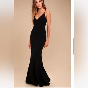 NWT Lulu’s Black Maxi Dress Infinite Glory XS